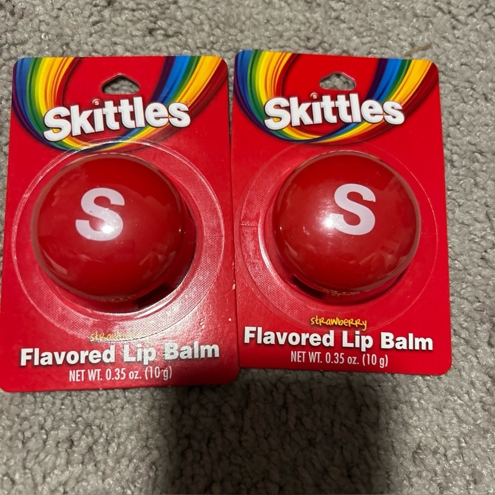 2 Skittles - Strawberry - Flavored Lip Balm - 0.35 oz (10 g) - Candy Shaped